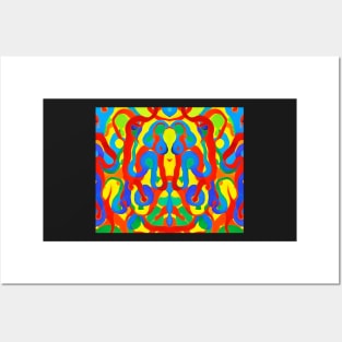 Multicolored Aesthetic - Abstract Symmetrical Watercolor Pattern Posters and Art